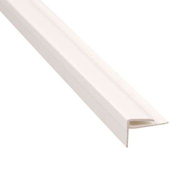 Hygienic Cladding White F Section External Cover Trim - 3000mm 