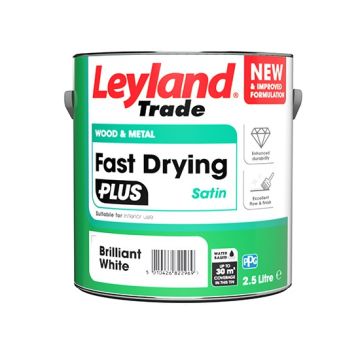 Leyland Trade Fast Drying PLUS Water-Based Satin - Brilliant White