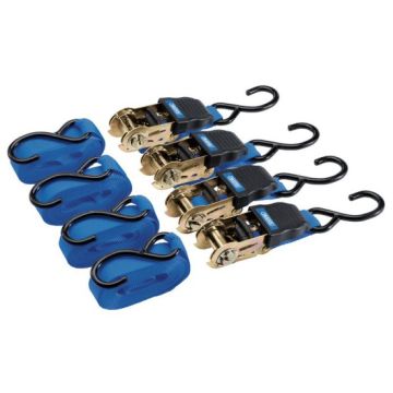 Draper 92771 225Kg 4 Piece Ratcheting Tie Down Straps - 4.5 Metre x 25mm