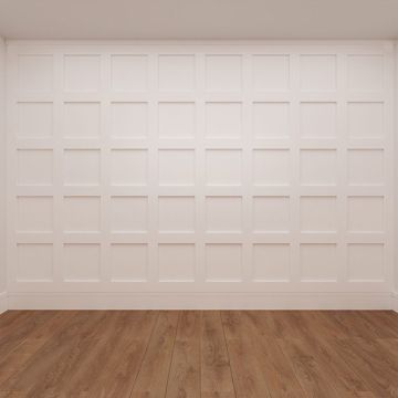 Deanta White Primed Shaker Wall Panelling Pack - 2400mm (1)